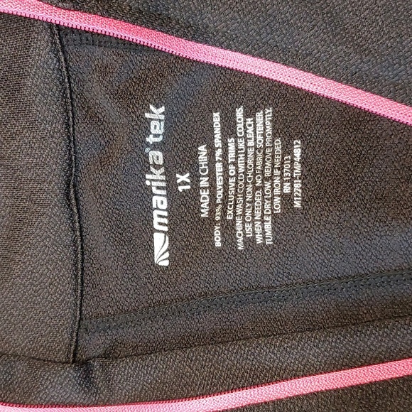 Marika Tek Half-Zip Activewear Yoga Jacket 1X NWT Black With Pink - Picture 5 of 12